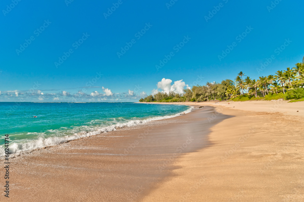 secluded Haena beach in Kauai island, Hawaii secluded Haena beach in Kauai island, Hawaii