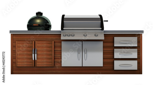 stainless steel barbecue with grill