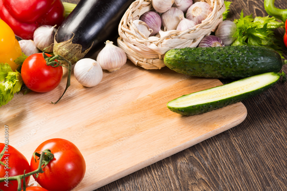 vegetables on the kitchen board vegetables on the kitchen board