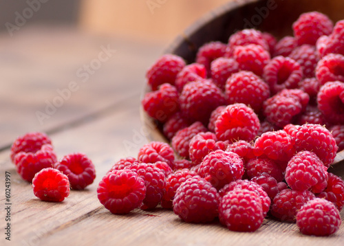 Fototapeta Ripe red raspberries