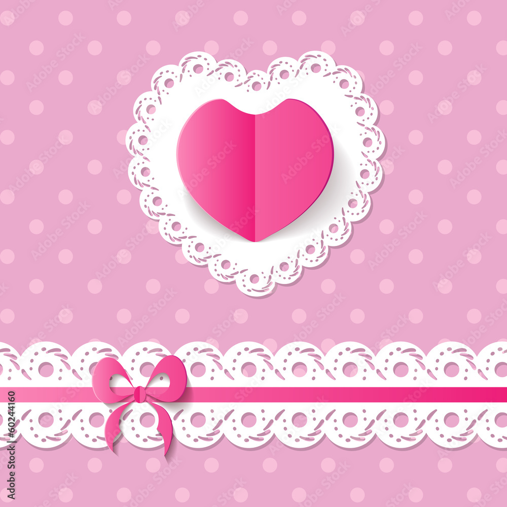 pink background with a heart and a band