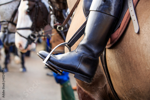 Horse riding boots and stirrups
