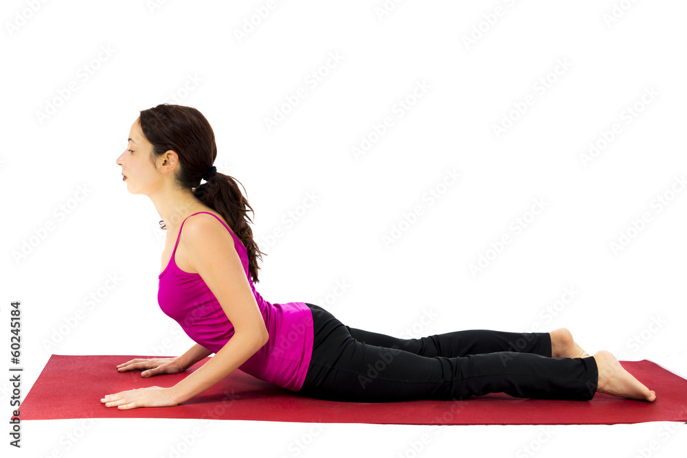 Woman doing Cobra Pose Woman doing Cobra Pose