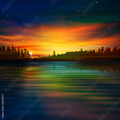 abstract nature background with sunrise