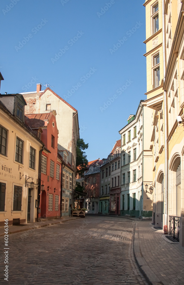 Street of the old town of Riga, Latvia