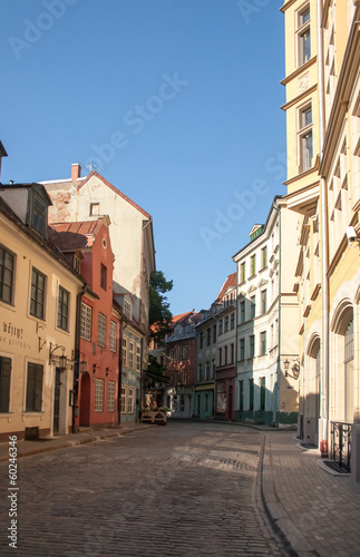 Street of the old town of Riga  Latvia