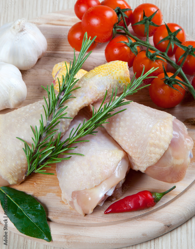 uncooked chicken thigh -raw - chicken with vegetables uncooked chicken thigh -raw - chicken with vegetables