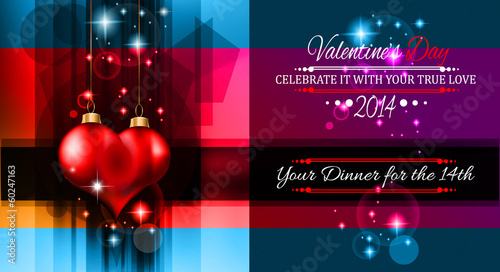 Valentine's Day template with stunning hearts