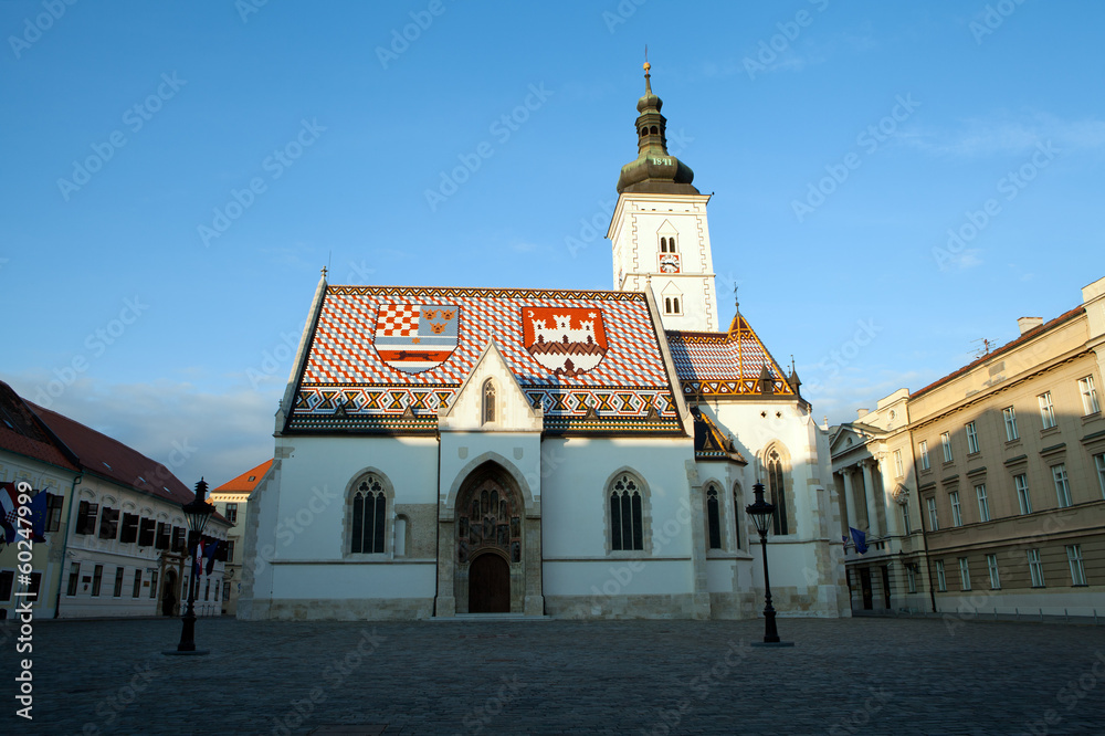 St Mark’s Church built in 13th-century in Zagreb, Croatia