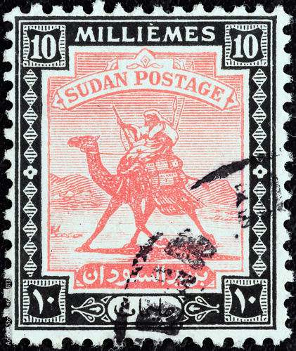 Arab Postman on camel (Sudan 1921) photo