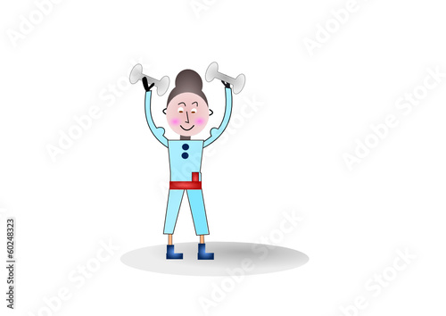 Sport, Krafttraining, Frau, Hanteln