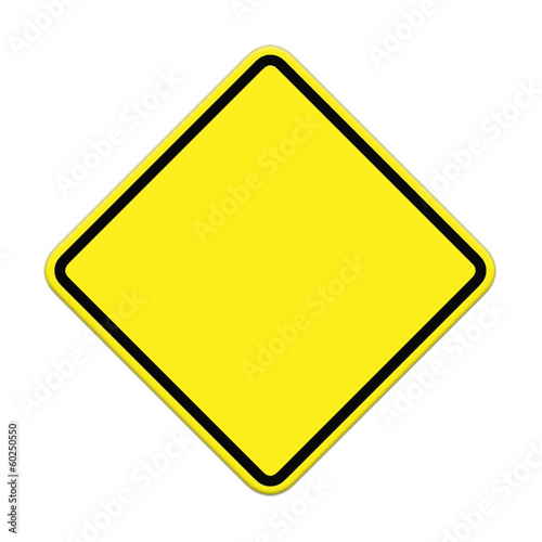 Free Download Blank yellow road sign on white background - GFXLoad