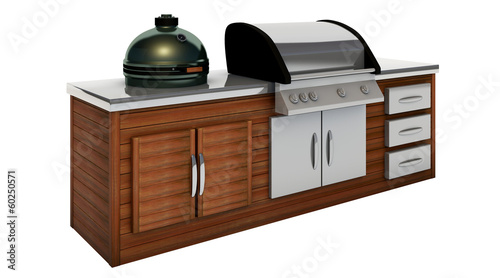 stainless steel barbecue with grill