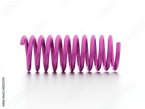Pink spiral string rendered on white