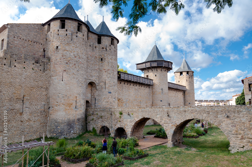 Chateaux de la cite and bridge at Carcassonne