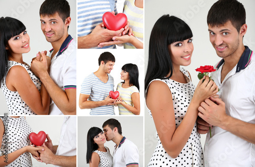Collage of beautiful couple