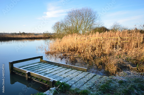 fishing platform in winter