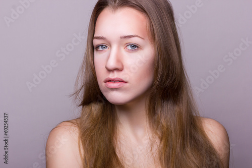 Studio beauty portrait of a beautiful young woman