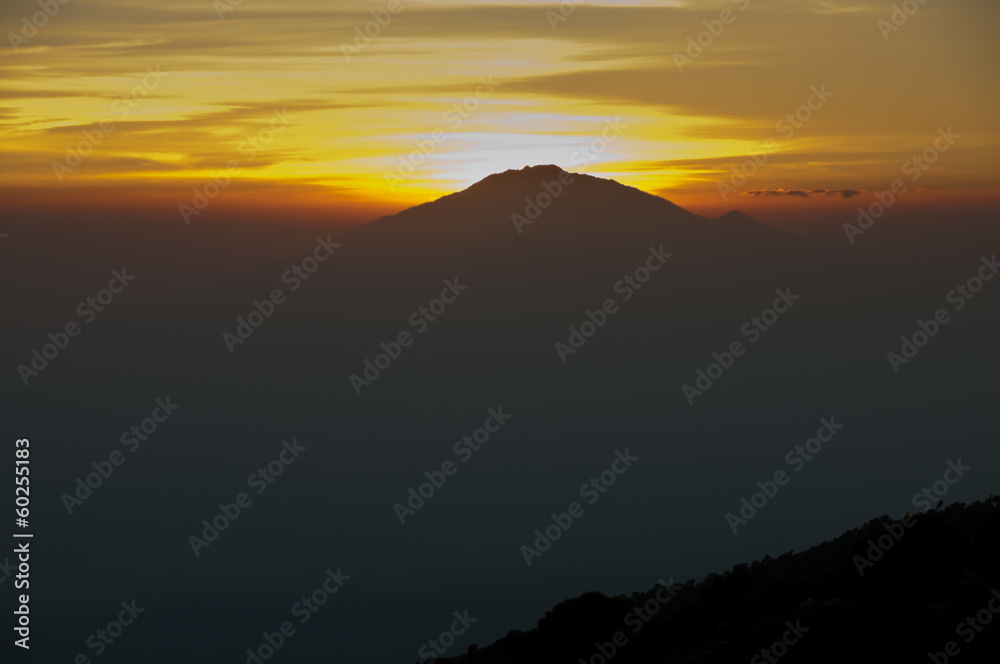 Sunset On Mount Meru, Kilimanjaro
