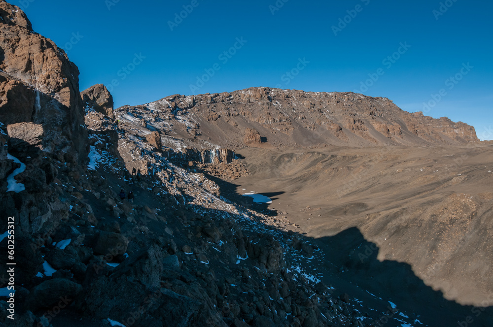 Inside the crater of Kilimanjaro
