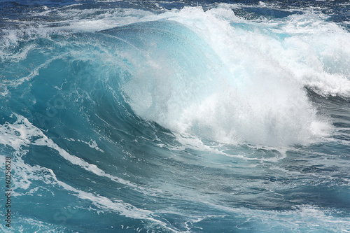 Beautiful teal ocean waves