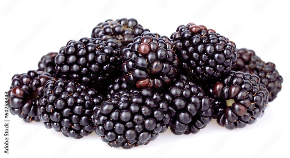 Sweet blackberries isolate on white Sweet blackberries isolate on white