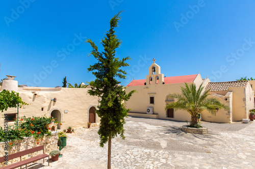 Obraz na płótnie Monastery (friary) in Messara Valley at Crete island in Greece w salonie