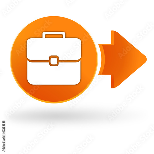 valise sur symbole web orange