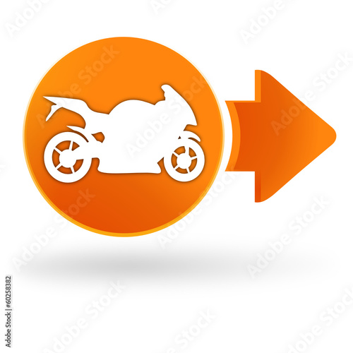 moto sur symbole web orange