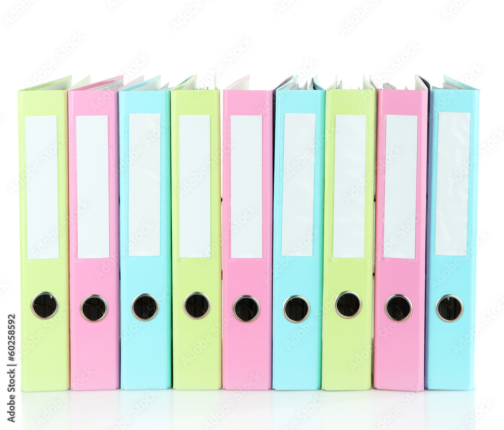 Colorful folders, isolated on white Colorful folders, isolated on white