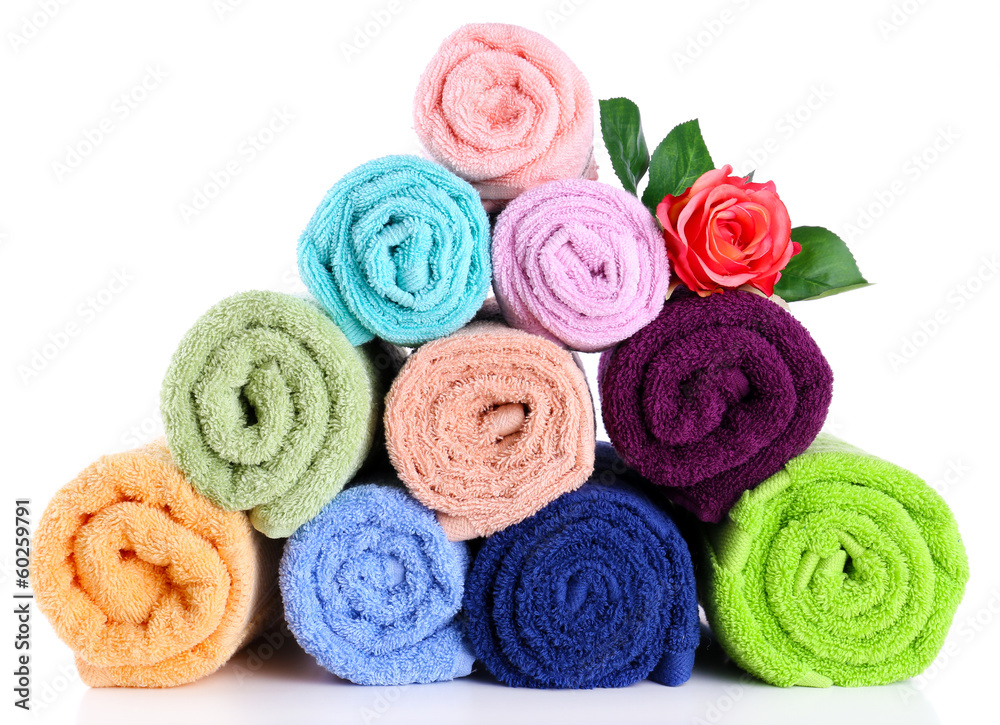Colorful towels isolated on white Colorful towels isolated on white