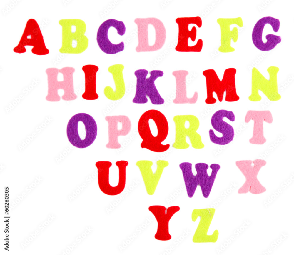 English alphabet, isolated on white English alphabet, isolated on white