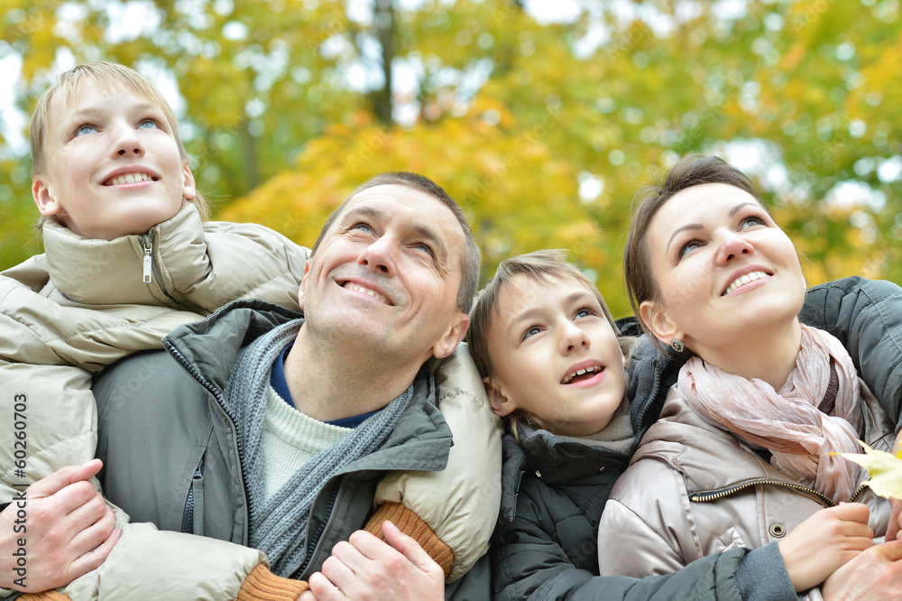 Portrait of happy family relaxing Portrait of happy family relaxing