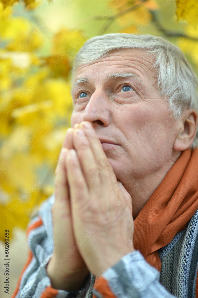 Thinking senior man