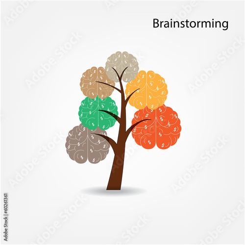 Brain tree illustration, tree of knowledge, medical, environment