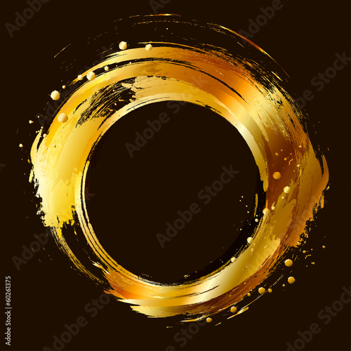 Gold. Abstract vector bright painting design element.