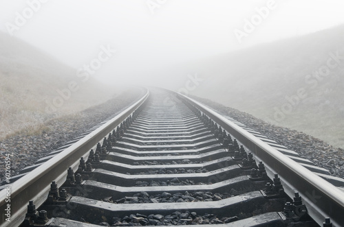 railroad in fog