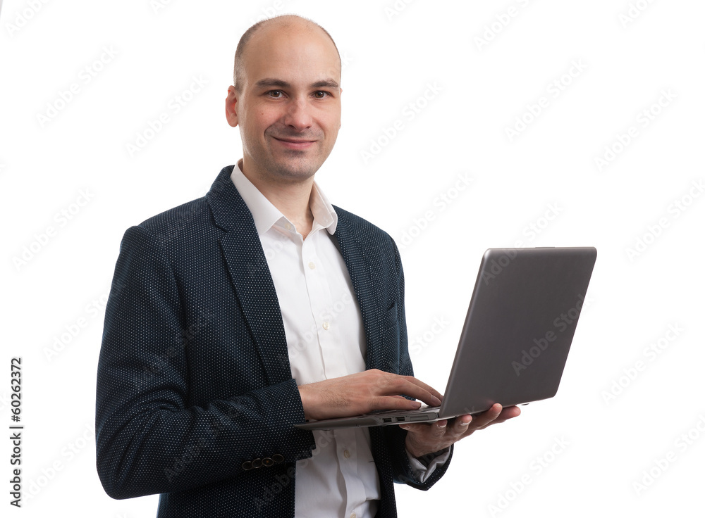 attractive young business man with laptop attractive young business man with laptop