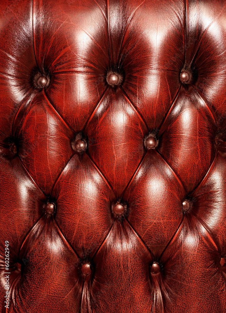 Naklejka premium Red leather upholstery