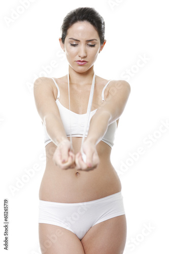 Woman holding tape measure