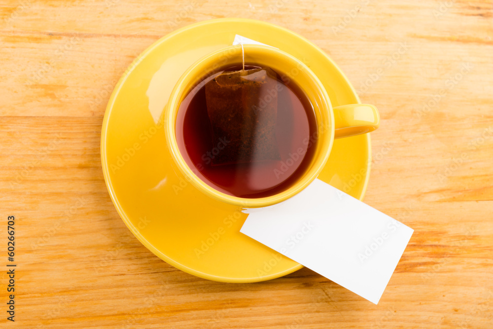 Obraz premium cup of tea ant empty card