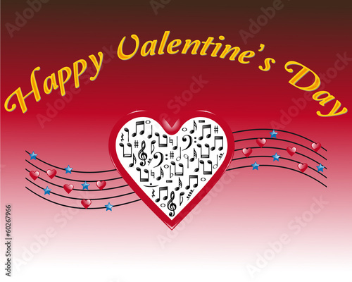 Musical heart san valentine's day