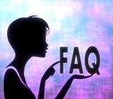 attactive girl silhouette with faq