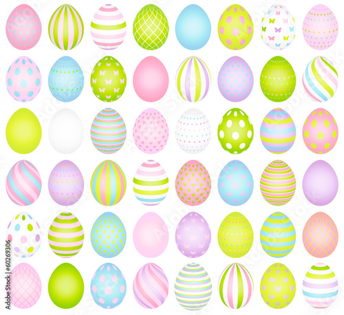 48 Easter Eggs Pattern Pastel