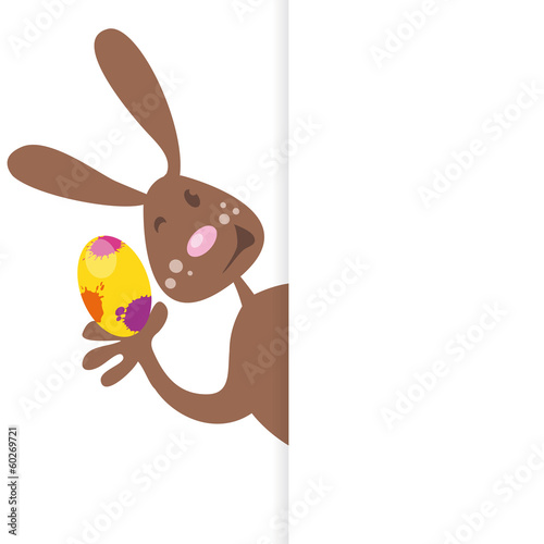 easter bunny with egg, close up