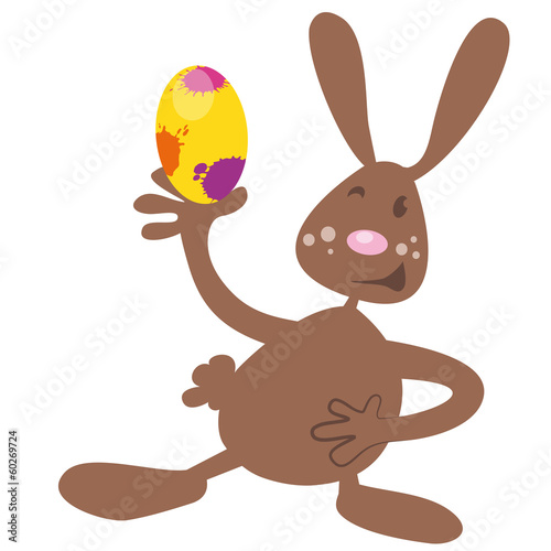 easter bunny with an coloured egg
