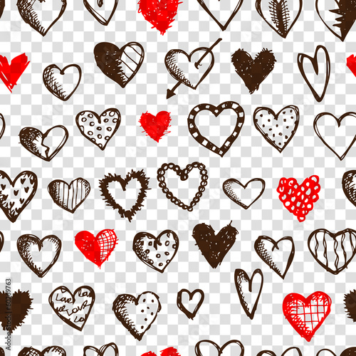 Seamless pattern with valentine hearts for your design