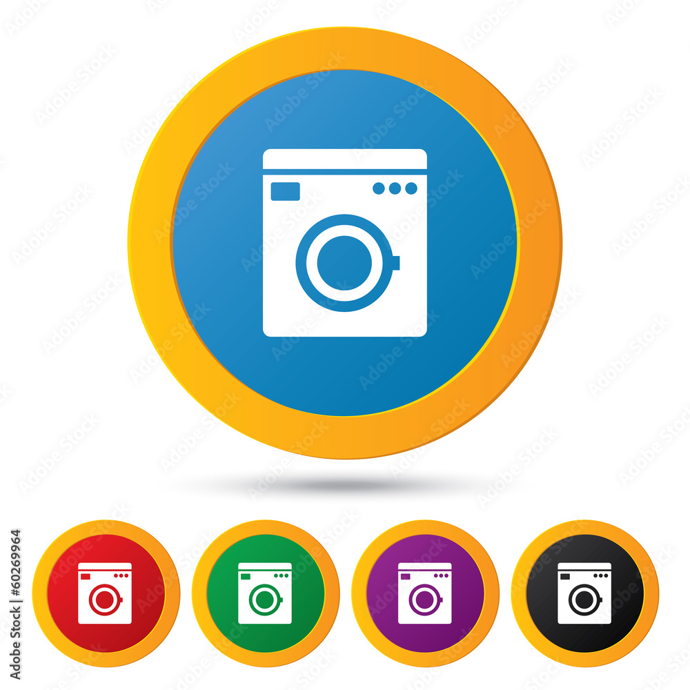 Washing machine icons. Wash machine symbol. Washing machine icons. Wash machine symbol.