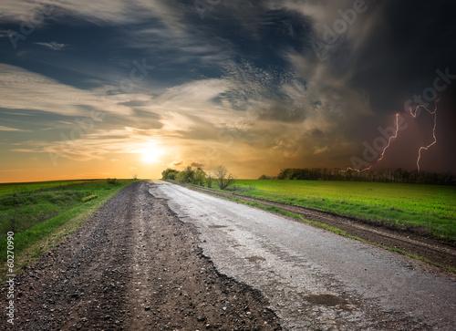 Road and stormy
