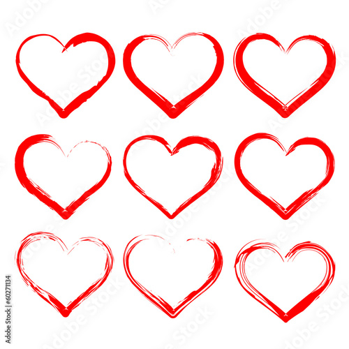 hearts set cartoon vector  illustration